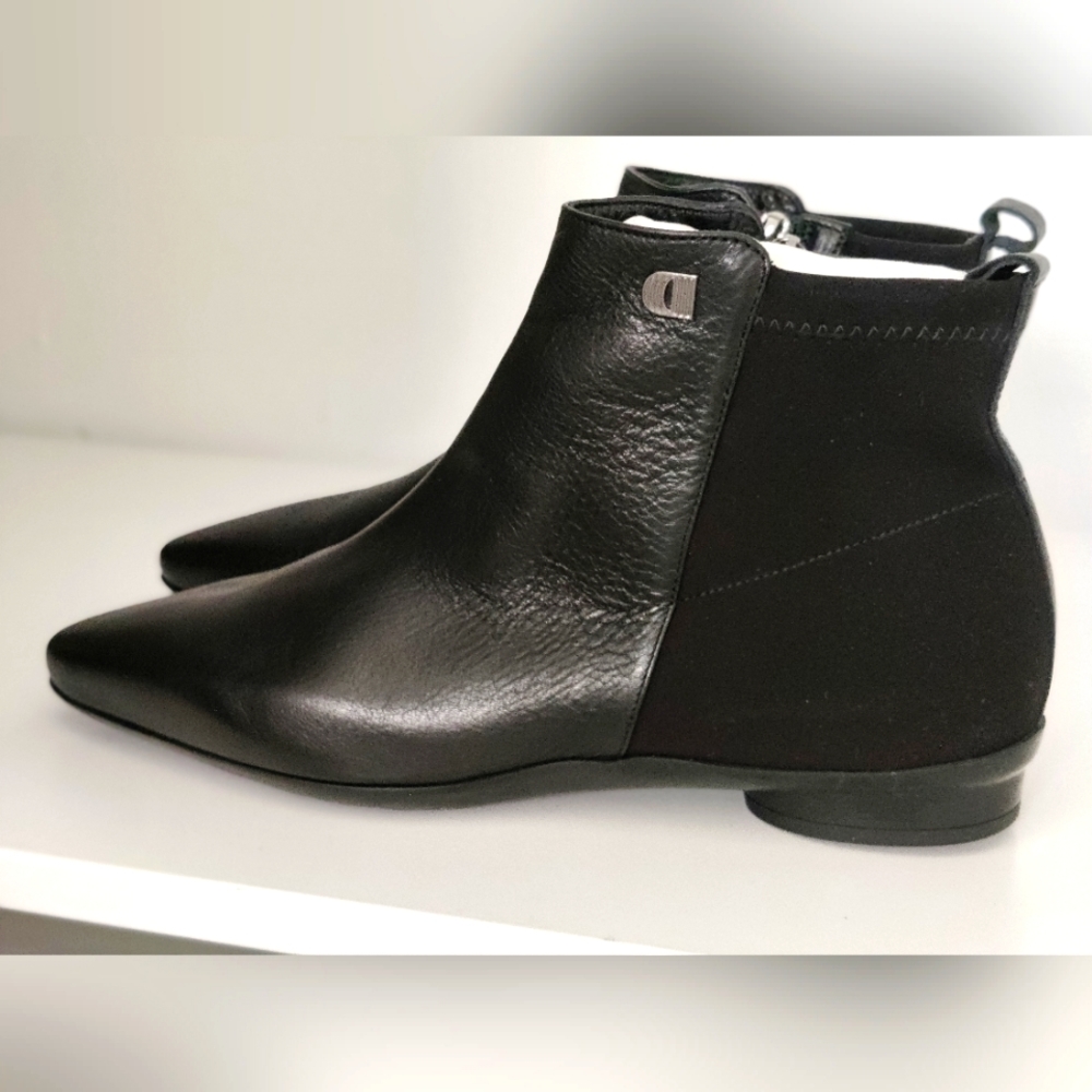 DONATELLO Women's Black Leather Ankle Boots Size 38